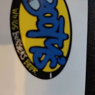 a sticker on a refrigerator
