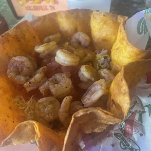 Chipotle shrimp taco salad
