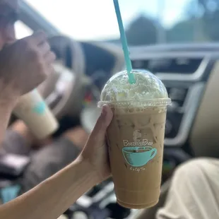 Salted caramel latte, iced