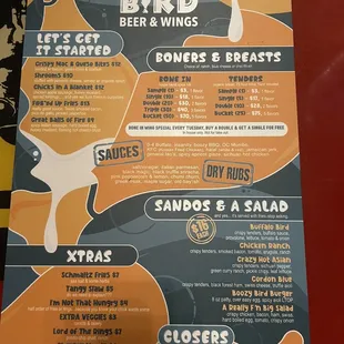 Food menu