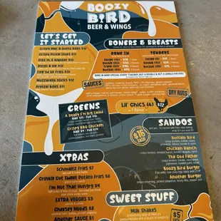 Food menu