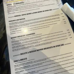 Front menu