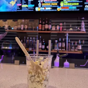 a close up of a cup of ice cream