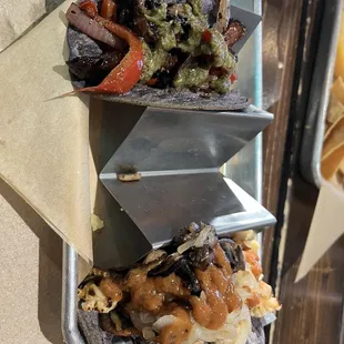 Cauliflower tacos and mushroom taco