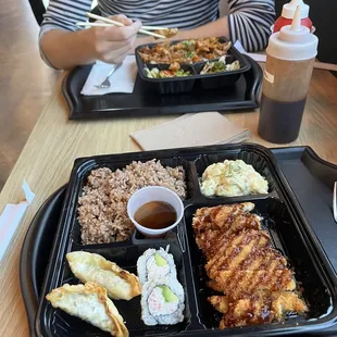 Bento Chicken Katsu and Chicken Bulgogi Bop