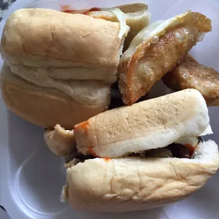 Bulgogi sliders and potstickers