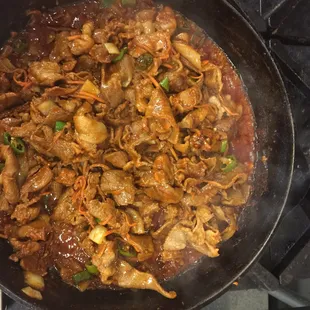 Cooking up some delicious spicy pork