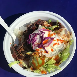 a close up of a bowl of food