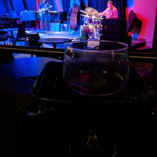Jazz with wine  with appetizer on the way. Beautiful music! Wow