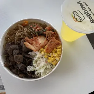 LA Bowl and Mango Lemonade