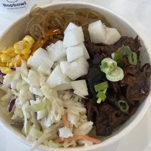 LA bowl with added pickled radish