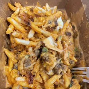 Gangnam Gangnam Dirty Fries with Bulgogi Beef &amp; Fried Egg - it looked much more presentable than this but I attacked it!