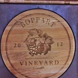 The Boppart Winery Barrel label