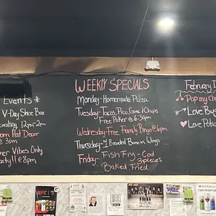 Menu board.