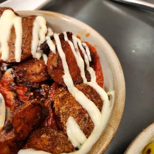 Potatoes with a dressing