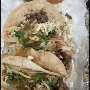 4 Carne Asada tacos....