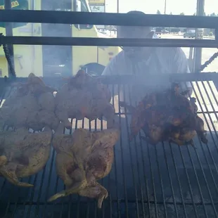 Hector doing an awesome BBQ job