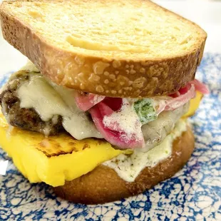 Breakfast sandwich with sausage