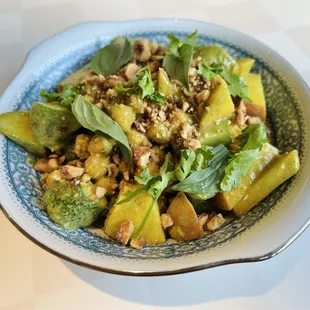 Cucumber, peach &amp; chickpea in amazing green sauce (special)