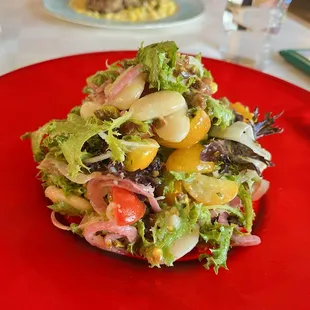Gigante bean salad w. preserved lemon chive dressing; perfectly dressed &amp; seasoned excellently