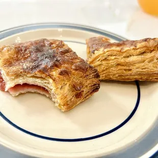 Hand pie with raspberry, pear, ginger filling