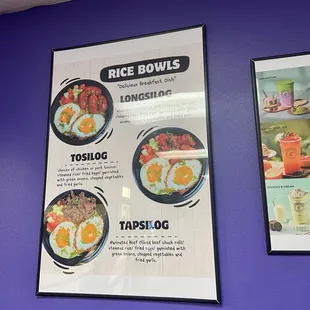 Rice bowl menu