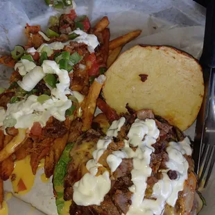 Kimchi ( with bulgogi) burger and fries