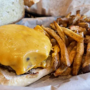 Classic burger with fries