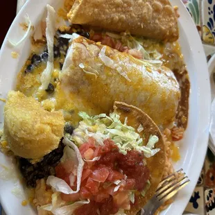 Vegetarian Combo
 Hardly any refried beans, mushy rice, watered down salsa