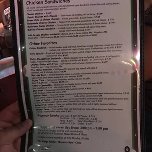 menu