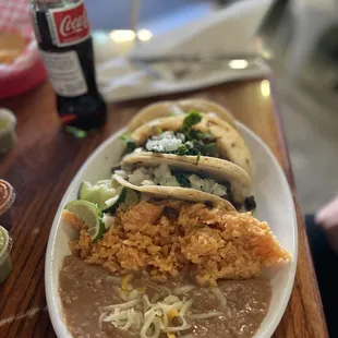 a plate of mexican food