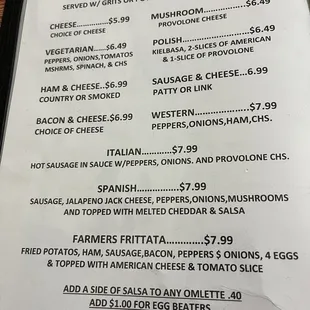 menu