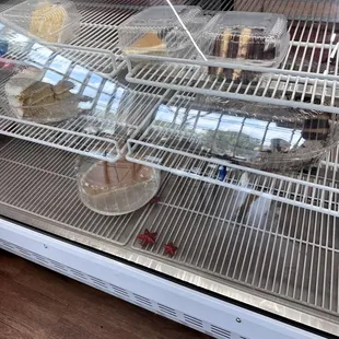 the inside of a refrigerated display case