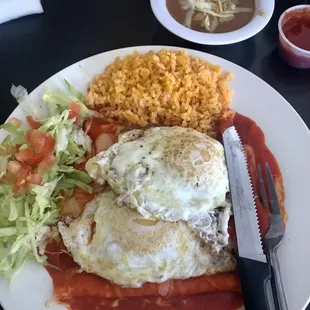 Enchiladas with eggs