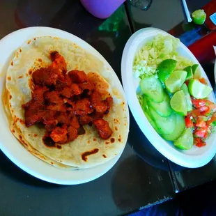 Adobada taco, with the toppings as it should : )