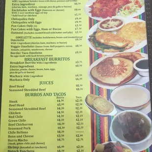 Menu- they even have breakfast!!!