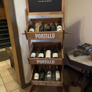 Their wine on display