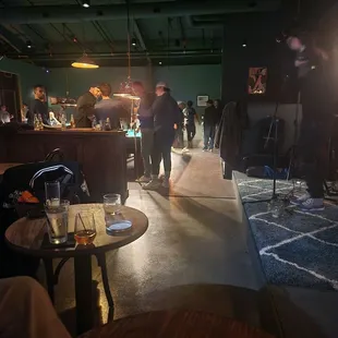 Seating, pool tables, stage