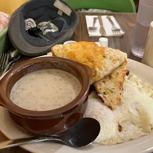 Biscuits and Gravy with jalapeño biscuits