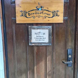 a sign on a door