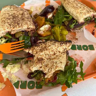 Secret vegan sandwich and DeSimone on house made bread.