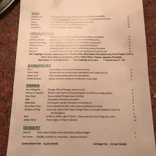 Menu - side 2