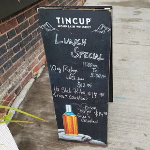 Lunch menu as of August 2023.