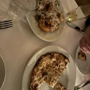 Focaccia and fried squash