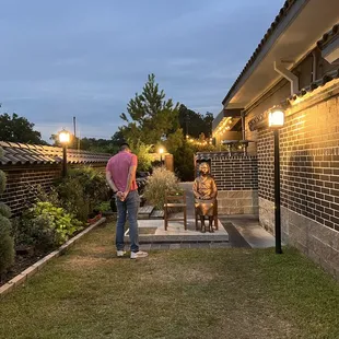 Back of the restaurant, outside area