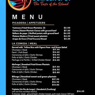 Boricua Spot * Food Truck Menu Page 1 of 2