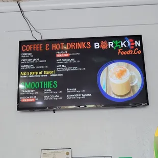 Come check out the menu delicious coffee and sweet drinks