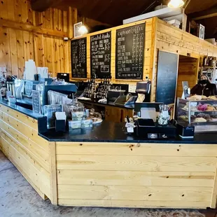 a coffee shop counter