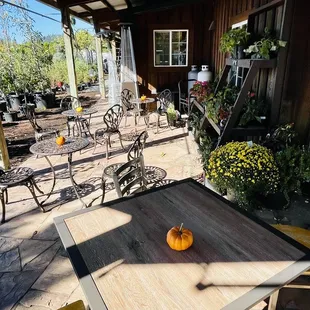 Outdoor seating in nursery