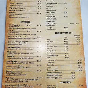 menu